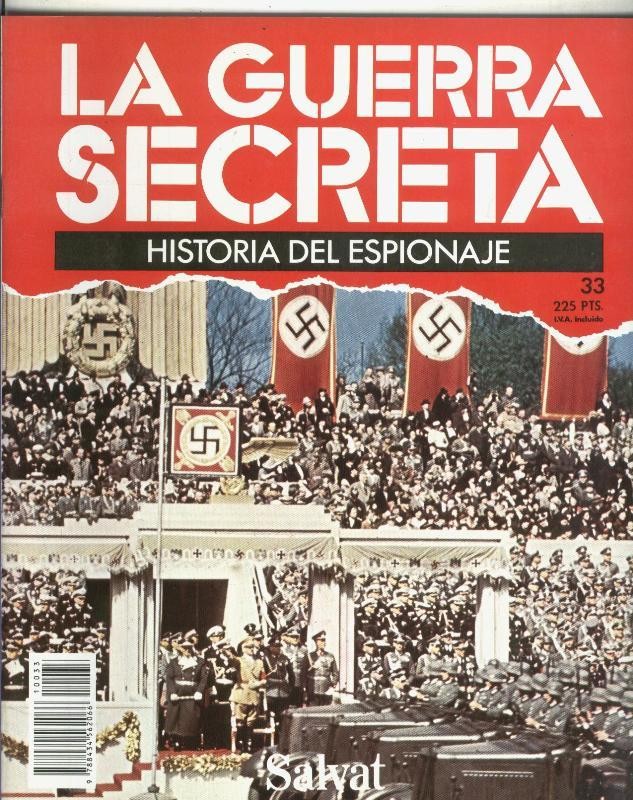 La Guerra Secreta: Historia del Espionaje numero 033, en la trasera foto de