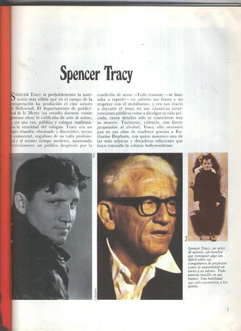 Spencer Tracy: 26 paginas, 54 fotos color y blanco/negro