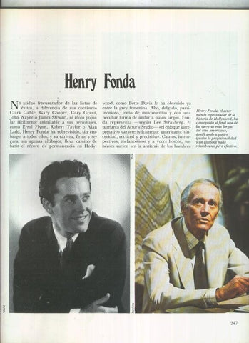 Henry Fonda: 17 paginas, 38 fotos color y blanco/negro