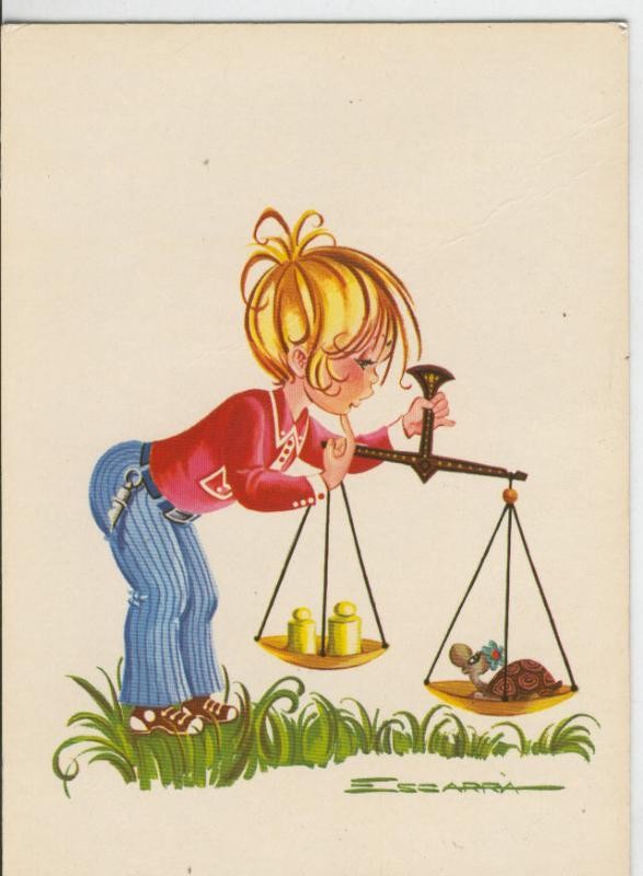 Postal 006863: Dibujo infantil, ilustracion de Escarra