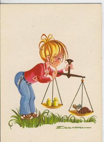 Postal 006863: Dibujo infantil, ilustracion de Escarra