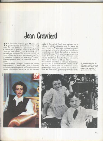 Joan Crawford: 19 paginas, 42 fotos color y blanco/negro