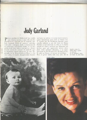 Judy Garland: 19 paginas, 48 fotos color y blanco/negro