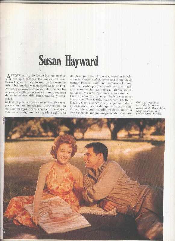 Susan Hayward: 19 paginas, 33 fotos color y blanco/negro