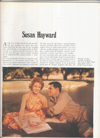 Susan Hayward: 19 paginas, 33 fotos color y blanco/negro