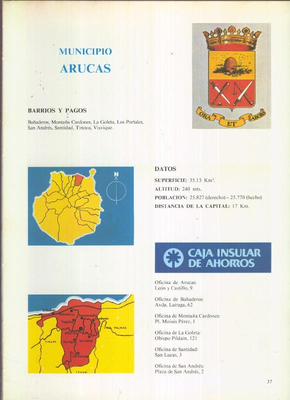 Municipio Canario de Arucas: 4 paginas, 8 fotos color