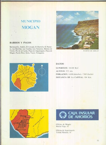 Municipio Canario de Moganr: 4 paginas, 9 fotos color