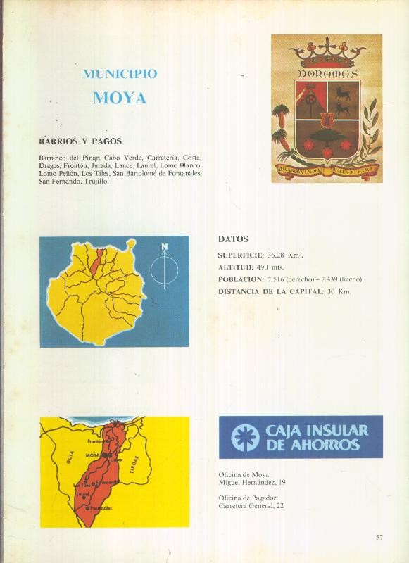 Municipio Canario de Moya: 4 paginas, 8 fotos color