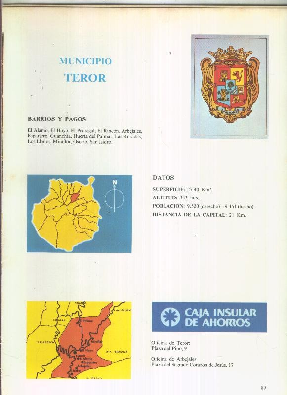 Municipio Canario de Teror: 4 paginas, 9 fotos color
