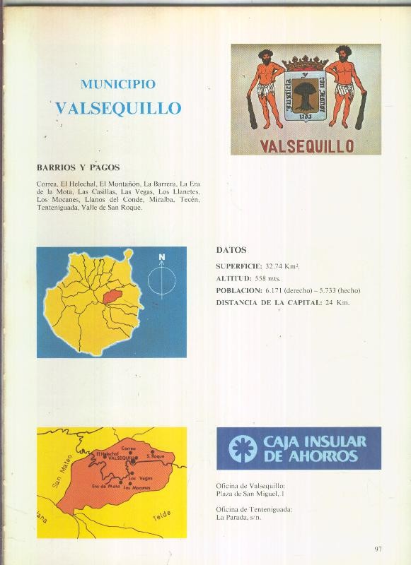 Municipio Canario de Valsequillo: 4 paginas, 9 fotos color