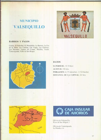 Municipio Canario de Valsequillo: 4 paginas, 9 fotos color