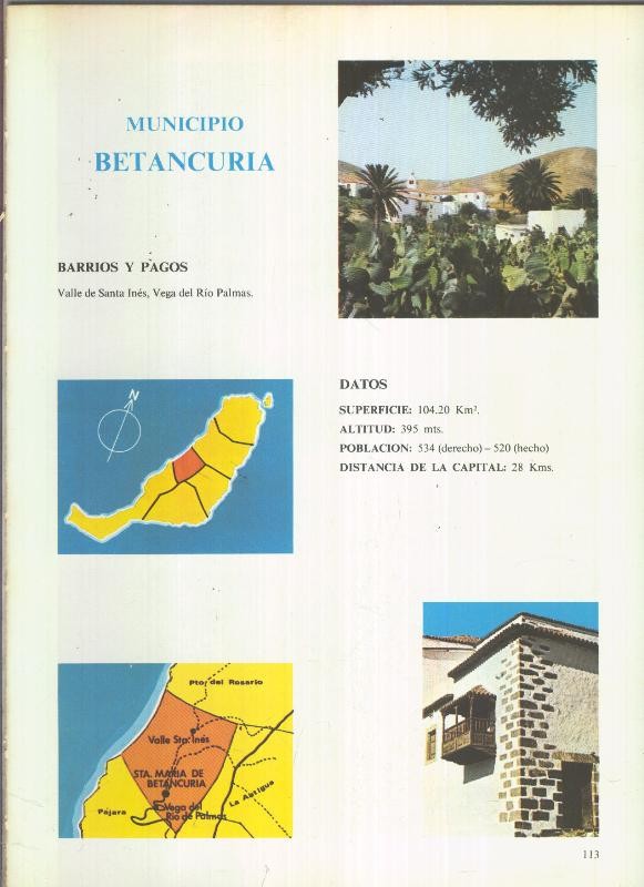 Municipio Canario de Betancuria : 4 paginas, 9 fotos color