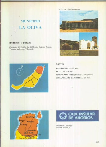 Municipio Canario de La Oliva : 4 paginas, 9 fotos color
