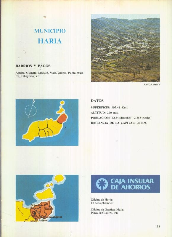 Municipio Canario de Haria : 4 paginas, 9 fotos color