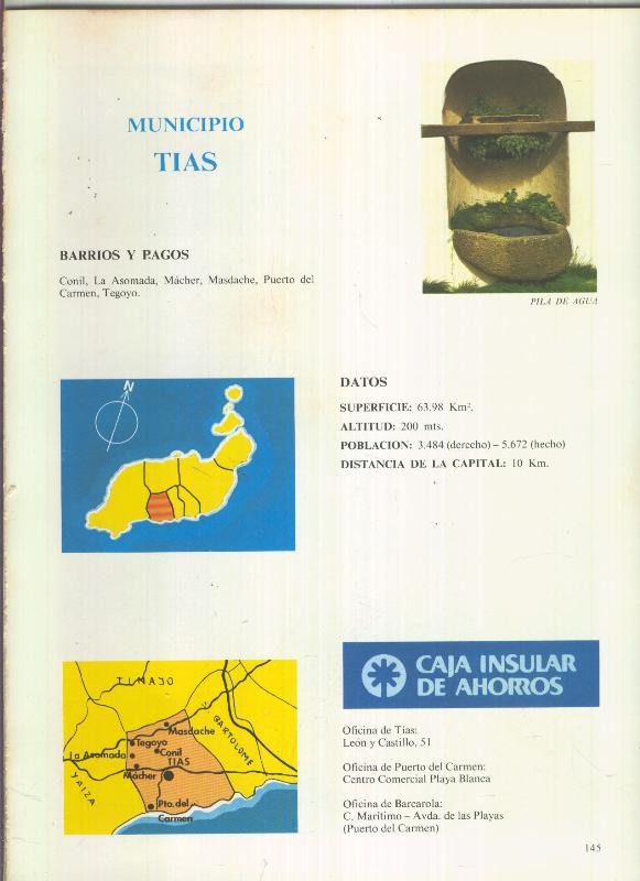Municipio Canario de Tias : 4 paginas, 9 fotos color