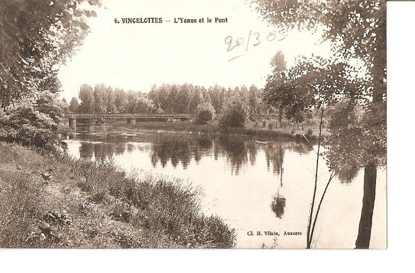 Postal 026762 : Vincelottes - lYonne et le Pont, Cl. H. Vilain, Auxerre