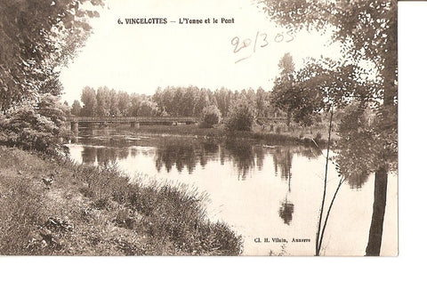 Postal 026762 : Vincelottes - lYonne et le Pont, Cl. H. Vilain, Auxerre