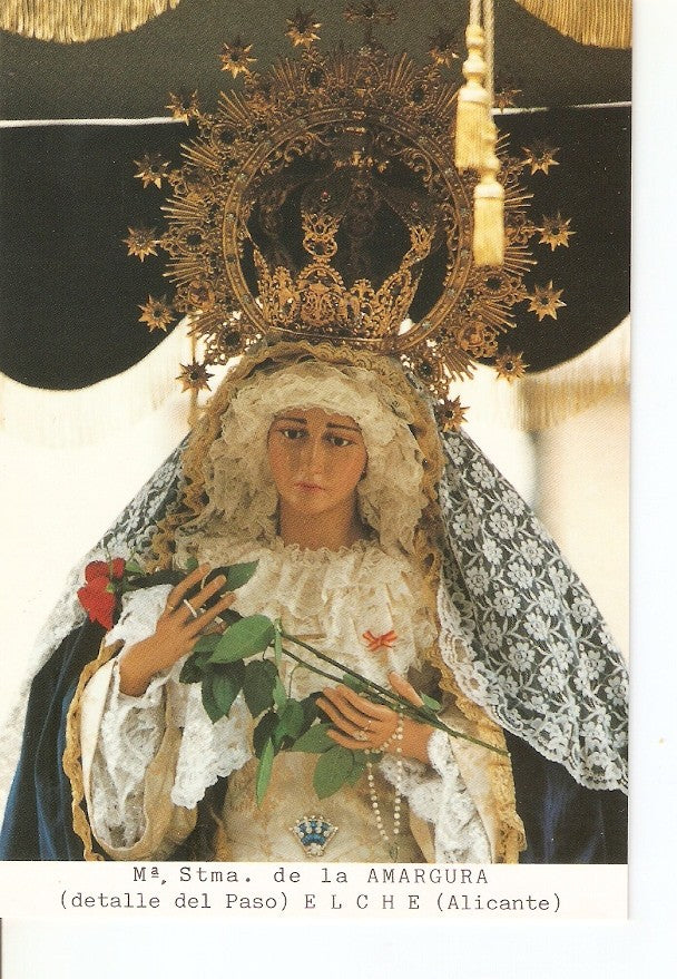 Postal 026899 : Ma;. Stma. De la Amargura (detalle del Paso) Elche (Alicante)