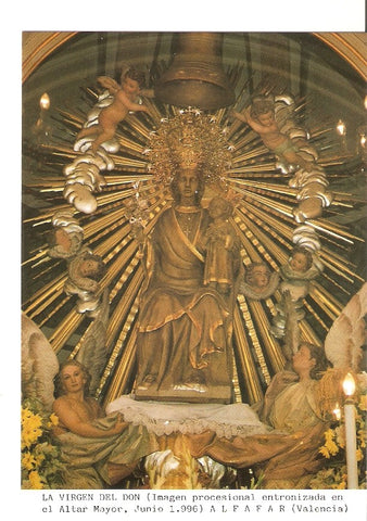 Postal 026902 : La Virgen del Don (Imagen procesional entronizada en el Altar Mayor,  Alfafar (Valencia)