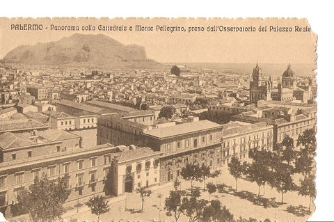 Postal 026961 : Palermo - Panorama colla Cattedrale e Monte Pellegrino, preso dallOsservatorio del Palazzo Reale