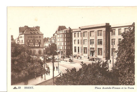 Postal 026972 : Brest. Place Anatole-France et la Poste