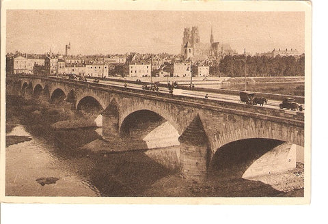 Postal 027004 : Orleans (Loiret), Panorama vers la Cathedrale et le Pont Georges