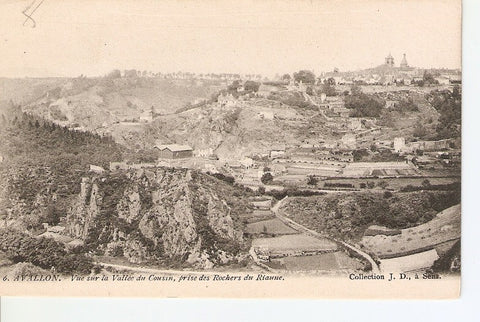 Postal 027013 : Avallon. Vue sur Cousin, prise des Rochers du Riaune
