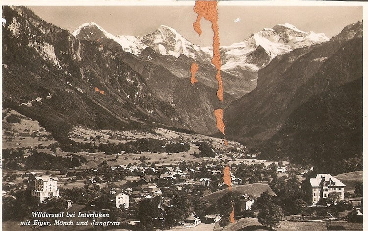 Postal 027029 : Wilderswil bei Interlaken mit Eiger, Mönch und Jungfrau