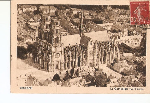 Postal 027086 : La Cathedrale vue davion. Orleans