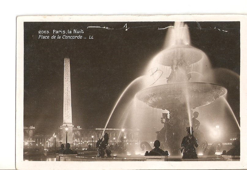 Postal 027096 : Paris la nuit, Place de la Concorde