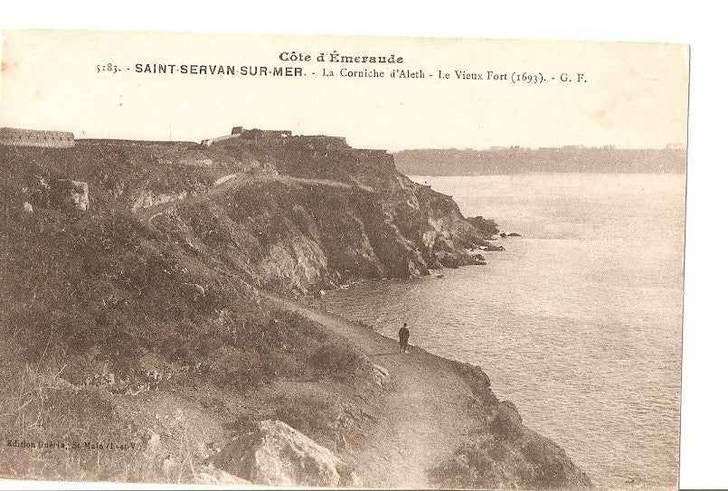 Postal 027129 : Côte dEmeraude, Saint Servan Sur-mer. La Corniche dAleth - Le Vieux Fort