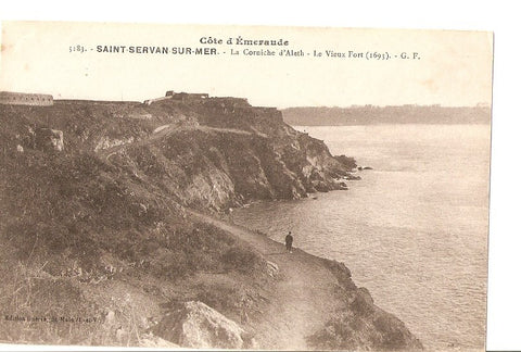 Postal 027129 : Côte dEmeraude, Saint Servan Sur-mer. La Corniche dAleth - Le Vieux Fort