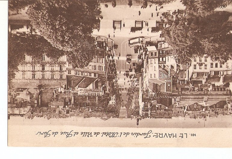 Postal 027153 : Le Havre, Jardin de lHotel de Ville et Rue de Paris
