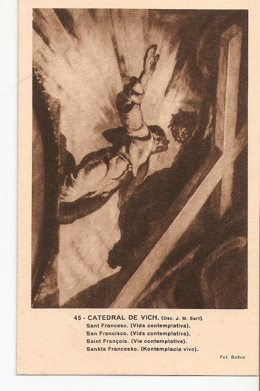 Postal 027154 : Catedral de Vich (Dec. J. Sert). San Francisco (Vida contemplativa)