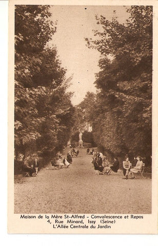 Postal 027264 : Maison de la Mere St-Alfred - Convalescence et Repos (Seine), LAllee Centrale du Jardin