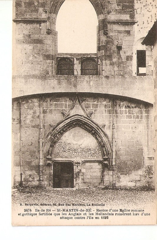 Postal 027283 : Restes dune Eglise romane. Ile de Re, St. Martin de Re