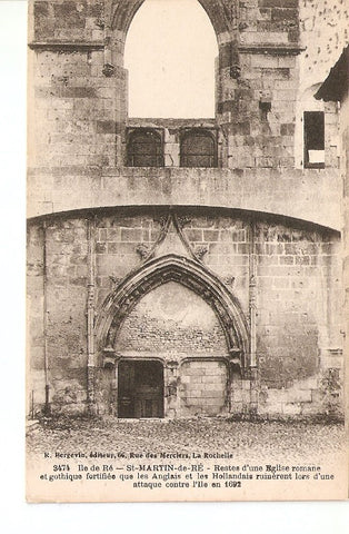 Postal 027283 : Restes dune Eglise romane. Ile de Re, St. Martin de Re