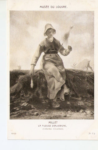 Postal 027308 : Millet, La Fileuse dAuvergne. Musee de Louvre