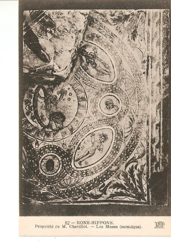 Postal 027311 : Bone Hippone. Propiete de M. Chevillot. Les Muses (mosaïque)