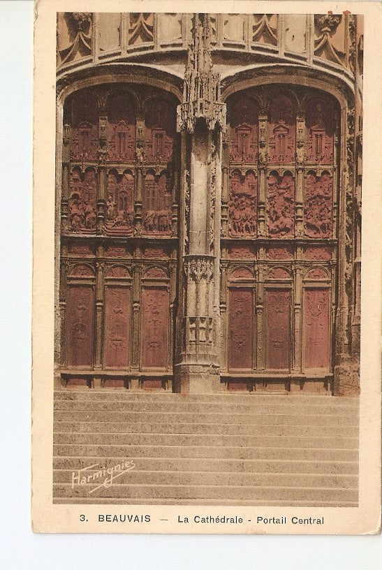 Postal 027380 : Beauvais - La Cathedrale. Portail Central. Harmignies
