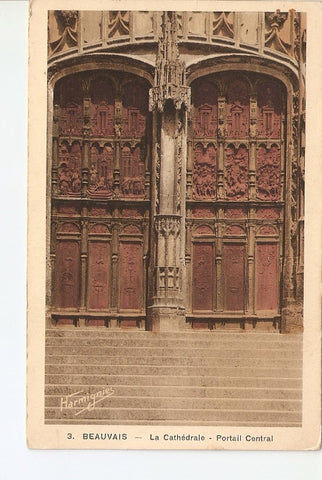 Postal 027380 : Beauvais - La Cathedrale. Portail Central. Harmignies