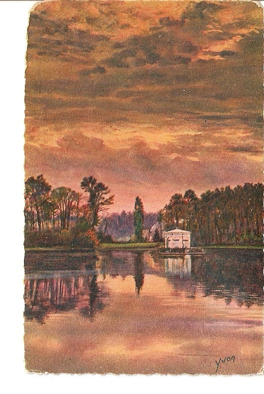 Postal 027383 : Fontainebleau. Le Palais. Crepuscule sur letang des Carpes