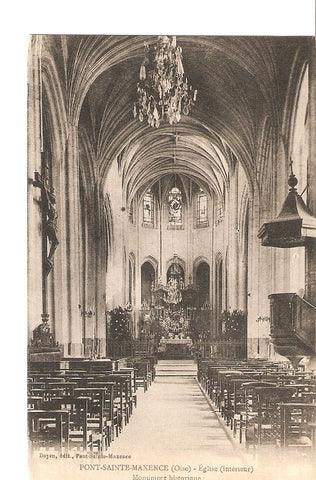 Postal 027393 : Pont-Sainte-Maxence (Oise) - Eglise. Monument historique