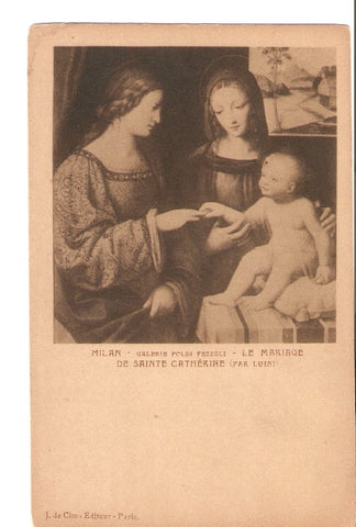 Postal 027399 : Milan - Galeria Poldi Fezzoli - Le Mariage de Sainte Catherine (Par Luini)