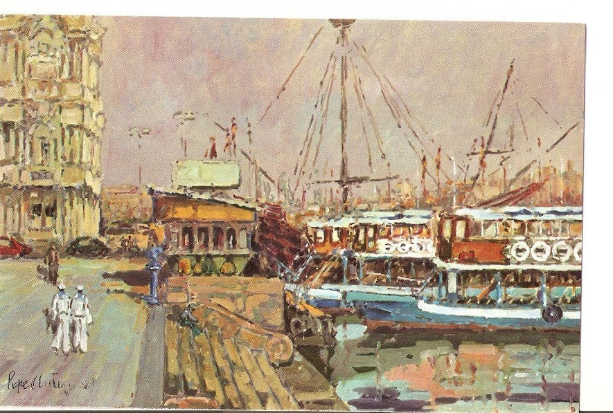 Postal 027422 : La Puerta de la Paz. Barcelona. Oleo de Pepe Antequera
