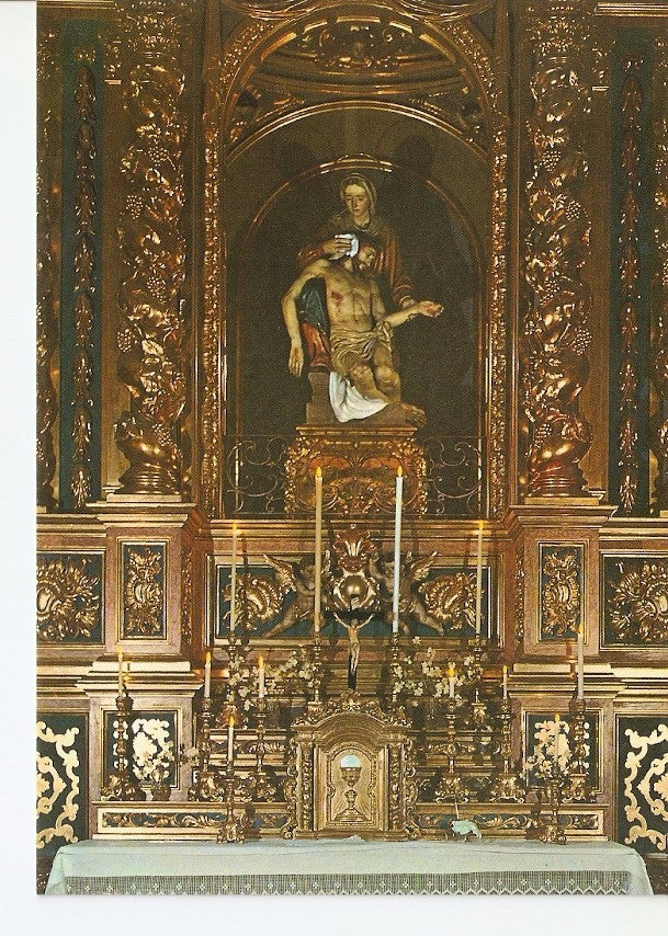 Postal 027430 : San Juan de las Abadesas (Pirineo Catalan), Altar del Santisimo y Capilla de la Dolorosa. Estilo Barroco