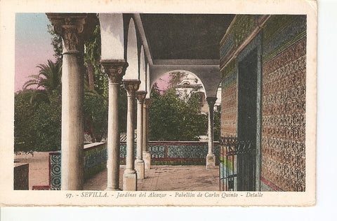Postal 027448 : Sevilla. Jardines del Alcazar - Pabellon de Carlos Quinto 