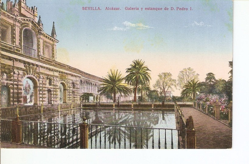 Postal 027451 : Sevilla. Alcazar. Galeria y estanque de D. Pedro I