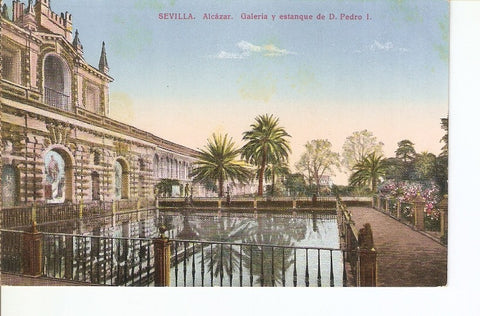 Postal 027451 : Sevilla. Alcazar. Galeria y estanque de D. Pedro I