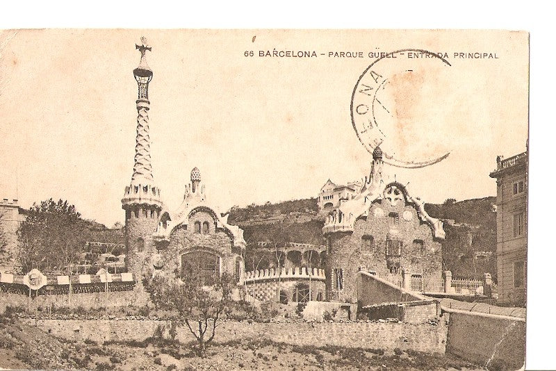 Postal 027502 : Barcelona, Parque Güell - Entrada Principal